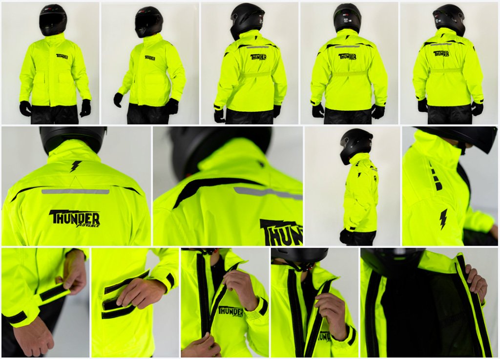 Vista lateral sudadera impermeable